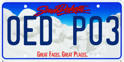 SD license plate 0EDP03