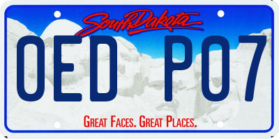 SD license plate 0EDP07