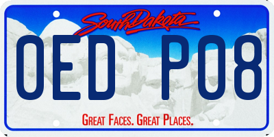 SD license plate 0EDP08