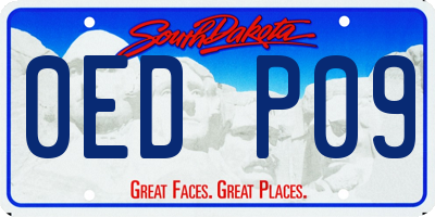 SD license plate 0EDP09