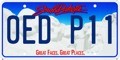 SD license plate 0EDP11