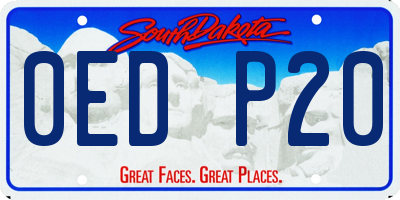SD license plate 0EDP20