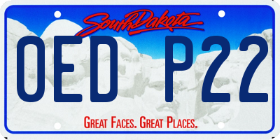 SD license plate 0EDP22
