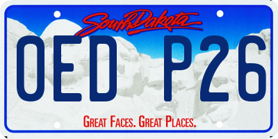 SD license plate 0EDP26