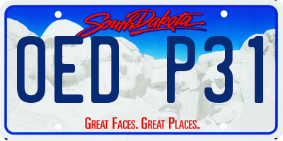 SD license plate 0EDP31