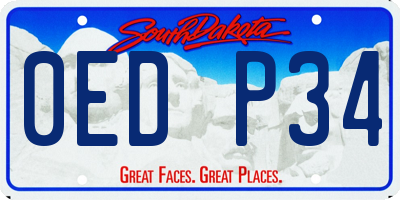 SD license plate 0EDP34
