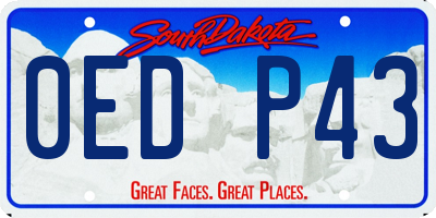 SD license plate 0EDP43