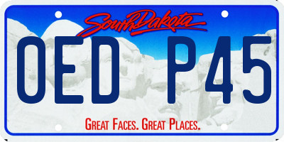 SD license plate 0EDP45