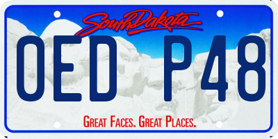 SD license plate 0EDP48