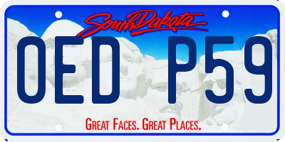 SD license plate 0EDP59