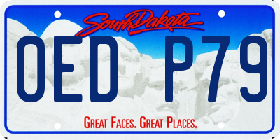 SD license plate 0EDP79