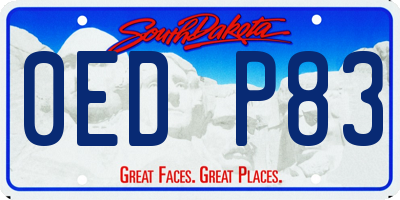 SD license plate 0EDP83