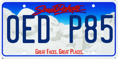 SD license plate 0EDP85