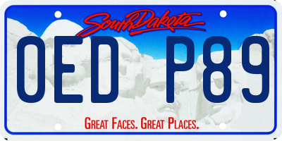 SD license plate 0EDP89