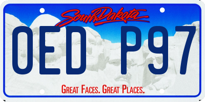 SD license plate 0EDP97