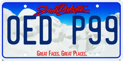 SD license plate 0EDP99