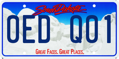 SD license plate 0EDQ01