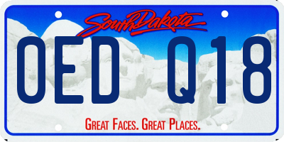 SD license plate 0EDQ18