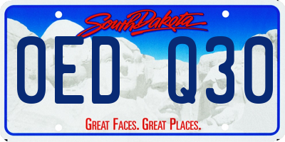 SD license plate 0EDQ30