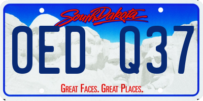 SD license plate 0EDQ37