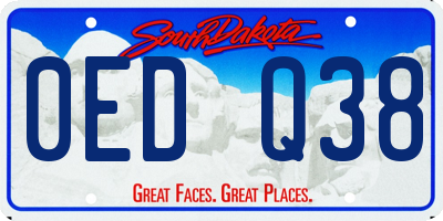 SD license plate 0EDQ38