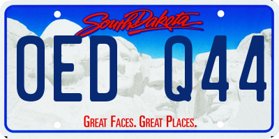 SD license plate 0EDQ44