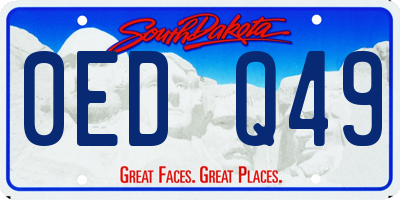 SD license plate 0EDQ49