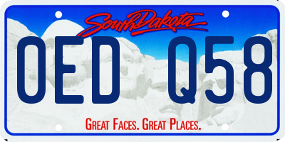 SD license plate 0EDQ58