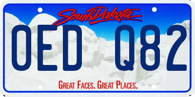 SD license plate 0EDQ82