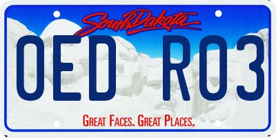 SD license plate 0EDR03
