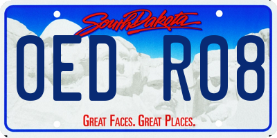 SD license plate 0EDR08