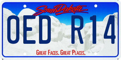 SD license plate 0EDR14