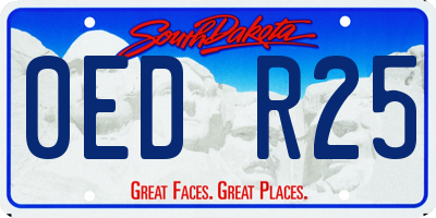 SD license plate 0EDR25
