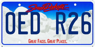 SD license plate 0EDR26