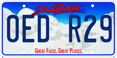 SD license plate 0EDR29