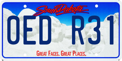 SD license plate 0EDR31
