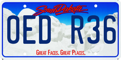 SD license plate 0EDR36