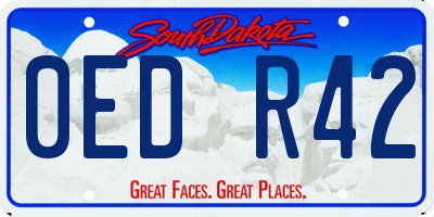 SD license plate 0EDR42
