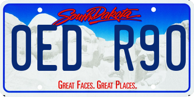 SD license plate 0EDR90