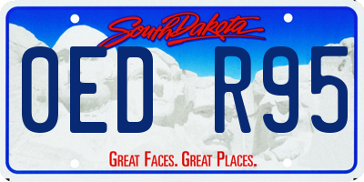 SD license plate 0EDR95