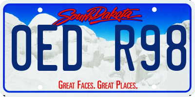 SD license plate 0EDR98