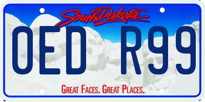 SD license plate 0EDR99