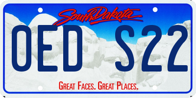 SD license plate 0EDS22