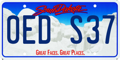SD license plate 0EDS37