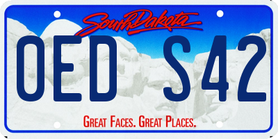 SD license plate 0EDS42