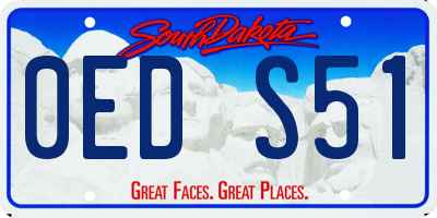 SD license plate 0EDS51