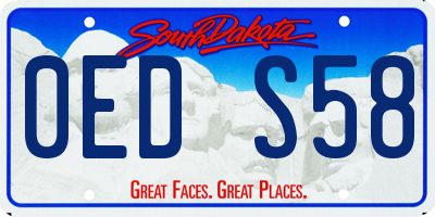 SD license plate 0EDS58