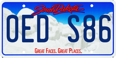 SD license plate 0EDS86