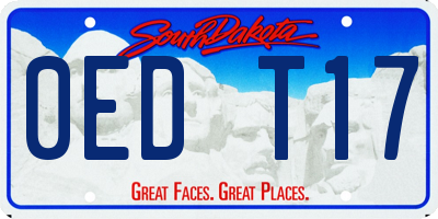 SD license plate 0EDT17