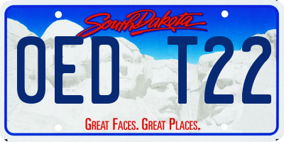 SD license plate 0EDT22